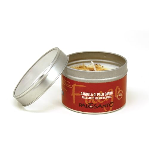 PALOSANTO Scented Candle with Palo Santo Essential Oil and Vegetable Wax Incense Candle Ideal as a Fragrance and Purifier for environments Handmade in Italy