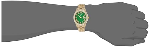 Image of Haute Sauce Women's Embellished Analog Dial with Stainless Steel Strap | Battery Power | Foldover Closure | Quartz Movement | Fashion Wrist Belt Watch for Female and Girls