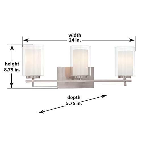 Image of Minka Lavery Wall Sconce Lighting 6101-84, Parsons Studio Damp Bath Vanity Fixture, 1 Light, Nickel