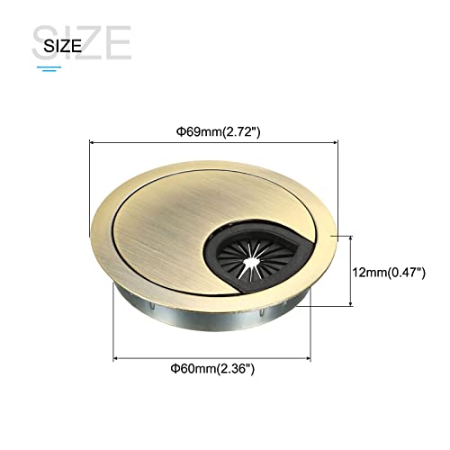 METALLIXITY Cable Cord Grommet (60mm/2.36") 4Pcs, Zinc Alloy Round Cable Hole Cover Wire Organizer - Image 2