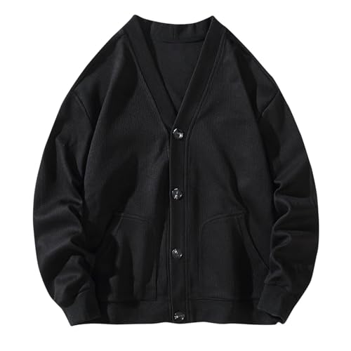 Knit Cardigan Sweaters for Men V Neck Sweater Button Down Cardigans Open Front Cardigan Casual Fall Sweaters
