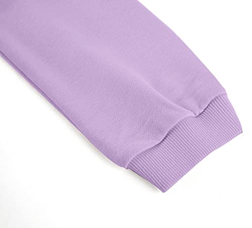 Apbondy Girls Hollow Ruffle Shoulder Long Puff Sleeve Sweatshirt Casual Kids Crewneck Cute Shirts Pullover Tops Purple L #TOP7