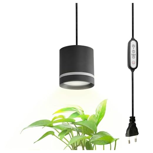FSLiving LED Grow Lampe 10W 230V, Höhenverstellbares Kleine Pflanzenlampe mit 9/12/15h Timer und 4,5 Steckkabel, Vollspektrum Pflanze Grow Lampe für Pflanzen Grow Tent,Schwarz - WJTG0049