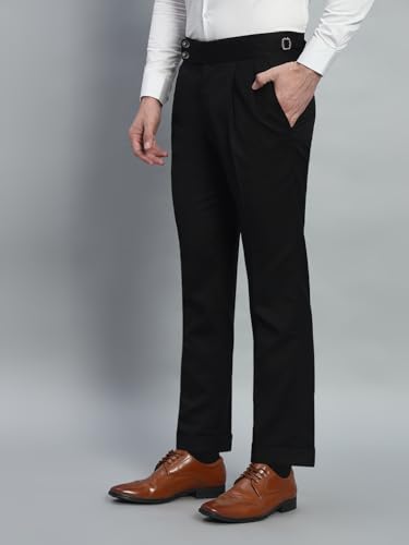 Image of Gurkha Pants for Men | Trouser for Men | Formal Pant | Double Button | Regular Fit Trouser High Waist Pleated Casual Trousers | Straight Leg Pants for Office Smart Casual Travel Party