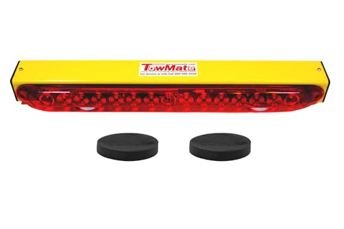 TowMate TM22Y Yellow 4 PIN Round 22 Wide Wireless LED Tow Light Bar | Approximately 1000 Range | 10 Hours of Use Between Recharge | Durable PVC Housing