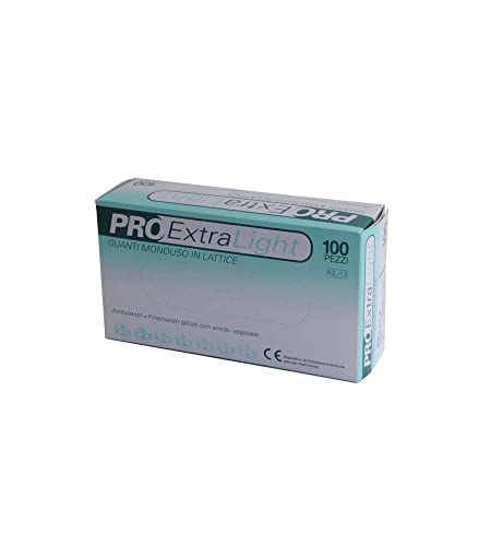 Gima - Pro Extra Light, Guanti in Lattice, Ambidestri, Non Sterili, Finemente Talcati, Taglia Piccola, Confezione 100 Pezzi