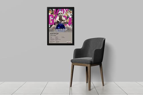 Image of BLINKART lagyGaga - ARTPOP Wall Photo Frames | Wall Art for Bedroom, Living Room, Studio or Office | Album Cover Print with Spotify Song Link QR Code | Gift for Fans - 8x12 In