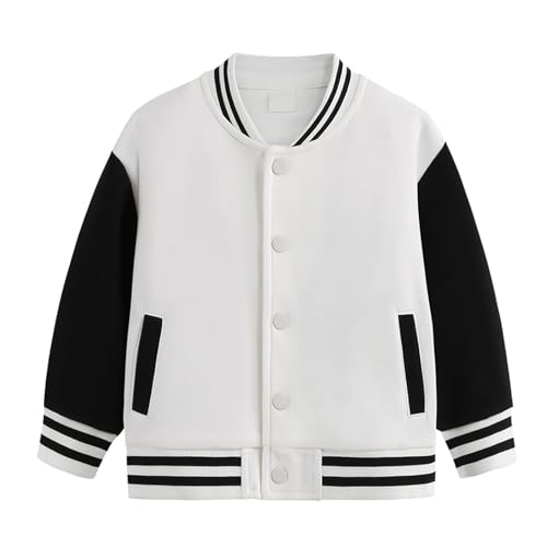 Kids Baseball Jacket 𝗩arsity Style Coat Girls Boys School 𝗨niform Coat Long Sleeve Activewear Sport Jackets