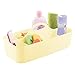 mDesign Cesta organizadora Extragrande para Cuarto de bebé – Práctica Caja con asa de 11 apartados y sin Tapa – Organizador de Juguetes, pañales, Peluches, etc. en plástico sin BPA – Amarillo Claro