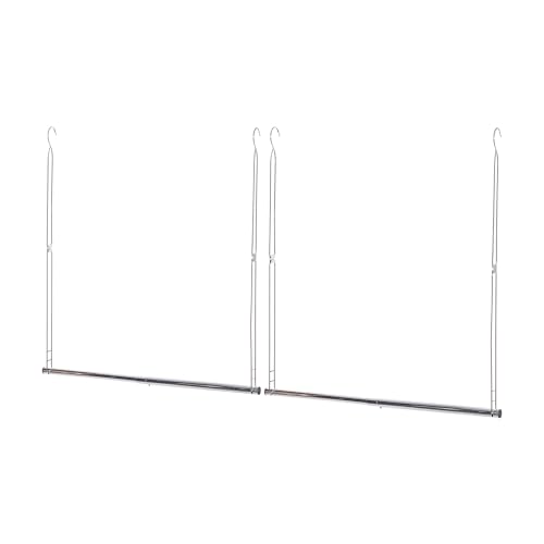 Storage Maniac STM1405000002 Hanging Closet Rod, Adjustable Width And Height Closet Hanging Organizer, Space-Saving Clothes Hanging Bar, Closet Extender Hanging Rod Double Closet Hanging Rod, 2 Pack Chrome thumb #7
