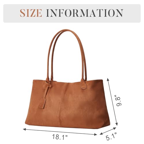 Suede Purses for Women 2026 Fall Trendy Slouchy Shoulder Bag Suede Handbags Vintage Tote Large Capacity Commuter Bag by Keridean - Used condition - Image 5