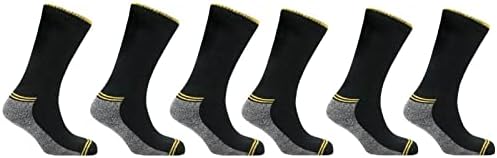 GM Apparel 6 Pairs Mens Diabetic Non Elastic Work Socks - Cushion Reinforced Heel and Toe Moisture control Fibers UK 6-11