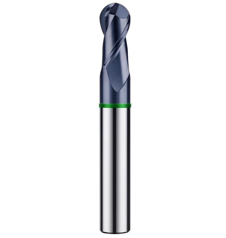 Fresa de punta esférica carburo tungsteno acero 2 flautas HRC50 for centro mecanizado CNC con recubrimiento nanométrico(R4x150)