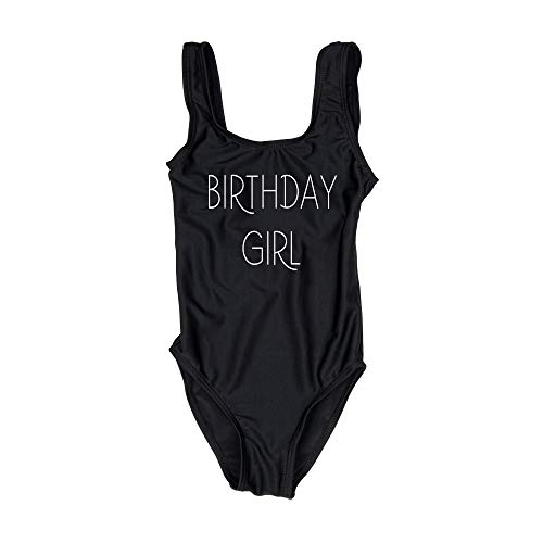 A Dash of Chic Birthday Girl Swimsuit- Black One Piece Swimsuit for Bday Girl