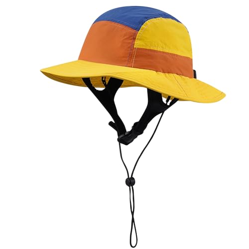 Image of CLAPE Surf Bucket Hat with Strap Waterproof Sun UPF 50+ Bucket Hat Packable Brimmed Boonie for Women Men