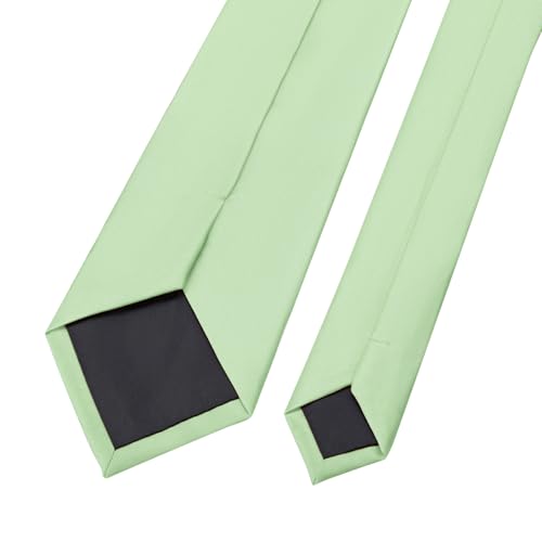 Image of KOOELLE Men's Ties Solid Pure Color Plain Neckties Formal Black Ties For Men