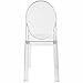 2xhome - Set of 4 Clear Dining Room Ghost Chairs Large Size Polycarbonate Plastic Modern Accent Side Chairs, Clear