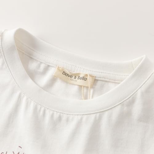 Image of DAVE&BELLA Girls Short Sleeve Polo Shirts Quick Dry Ruffle Golf Tennis T Shirts Rabbit Print School Uniform Tops for Aged 1-8