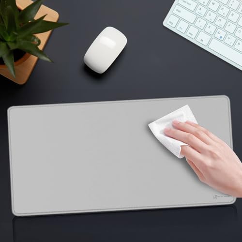 Image of Desk Mat 60x30 cm (11 x 23 inch) Grey | Large Mouse Pad for Office Computer Laptop Keyboard | Waterproof Anti-Slip Rubber Base Desk Mat