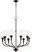 Quorum 6811-8-186 Richmond Chandelier, 8-Light, 480 Total Watts, Oiled Bronze w/Clear Seeded