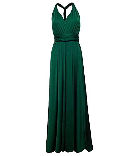 Image of Sexyshine Women's Backless Gown Dress Convertible Multi-Way Wrap Halter Cocktail Dress Bandage Bridesmaid Long Dresses