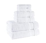 MK HAVLU Soft Plush and Absorbent 6 Piece Towel Set of 6 for Bathroom 100% Turkish Cotton Bath Towel