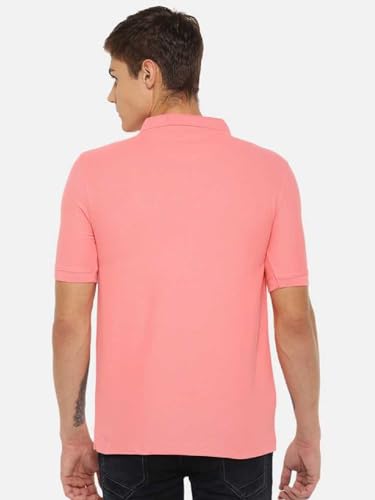 Image of Dollar Men's Pack of 1 Solid Cotton Blend Polo Neck T-Shirt