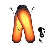 Solette Riscaldanti,Solette Termiche,Scaldapiedi Elettrico,Solette riscaldate USB, Solette Scarpe per Stivali da Donna Uomo Invernali Caccia/Pesca/Trekking/Campeggio,Taglia: 41-46,Nero
