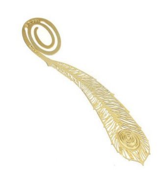 Preisvergleich Produktbild Natthom Thin Metal Lesezeichen goldenes Lesezeichen (Peacock feather)
