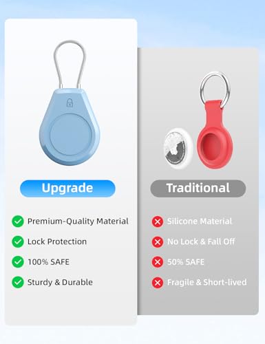 4 Pack Waterproof Secure Holder for AirTag Accessories, Anti-Theft Track Case with Steel Cable, Ultra Durable Scratch-Resistant Cover -Compatible with Apple AirTag for Keychain,Car,Bike,Luggage, Pet — view 4