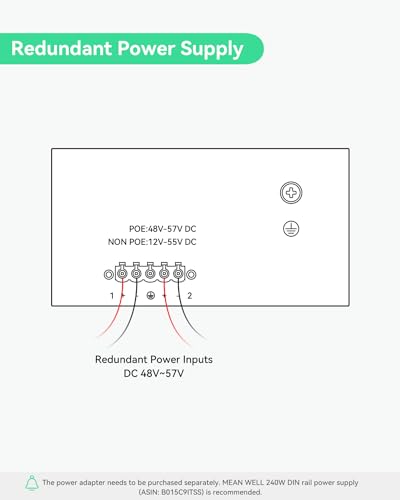 Image of LINOVISION Industrial 8 Ports Remote Cloud Managed PoE Switch with 4 SFP Uplinks, Full Gigabit PoE Switch, IEEE802.3af /at, PoE Budget 180W, Support Remote PoE Ports Manageable