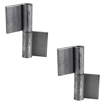 Gedotec Cerniere da saldare | Nastro di saldatura per porte in metallo | Cerniera di saldatura altezza 80 mm | DIN destro | Cerniera per cancelli da giardino e macchinari | 2 pezzi