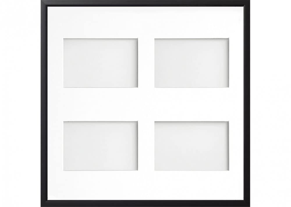 Frame Company Drayton Multi Aperture Photo Frame, Black, 40x40cm for 6x4 inch (x4)