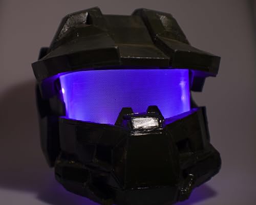 Image of [ Rectangular ] for Master Chief Helmet Lamp Titan Lamp Batman led Light Decorations Flexible Helmet Lights Cosplay DIY kit RGB Superhero for Men Gifts Purple