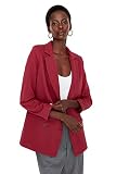 TRENDYOL Mujer Regular Doble Fila Lisa Tejido Blazer Capa, Morado, 36