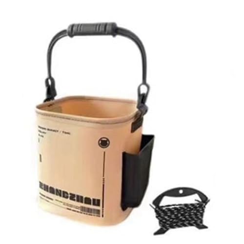 Cubo de pesca plegable con asa para mantener peces vivos en tus acampadas