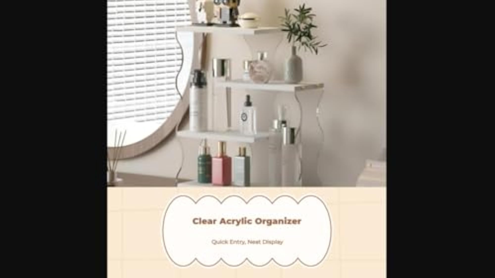 Acrylic Perfume Shelf, Vanity Table Display Rack