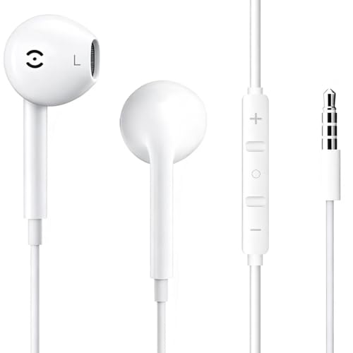 3.5mm Wired Headphone Plug 3.5 mm headphones In-Ear Earphones Noise Isolating with Built-in Microphone & Volume Control Compatible with iPhone iPad iPod MP3 MP4 Samsung Laptop