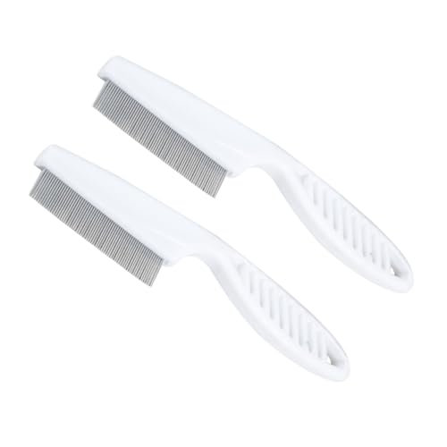 Mikikit 2Pcs Convenient Pet Combs for Grooming Non Slip Dog Cat Hair Removal Brushes Lightweight Portable Pet Grooming Tools for Daily Use Bathing