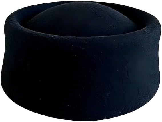 ACE7CN Pillbox hat 100% Wool British Retro Pillbox hat brimless Round top Hepburn Small hat