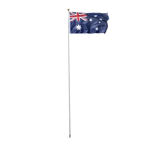 Provecta 7.1M Aluminium Australian Aussie Flag Pole Flagpole Full Set,Sectional Flag Pole Kit,Heavy Duty Australian Flag Pole for Outdoor