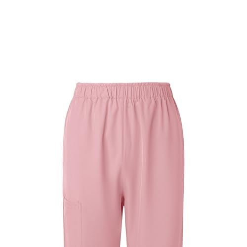 Image of Scrubs Pants for Women Plus Size Stretch Waisted Workwear Pants Medical Uniform Comfy Straight Leg Barrel with Pocket