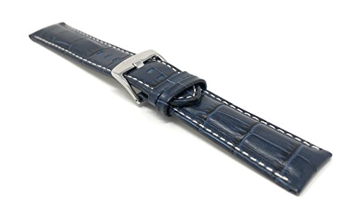 Image of Mens Leather Watch Band, Extra Long & Regular, Alligator Pattern, 18mm-38mm