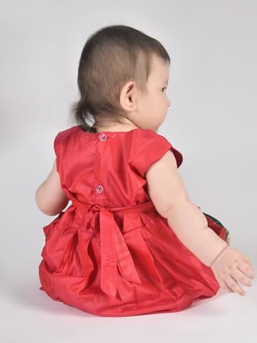 Girl's Traditional Ethnic Wear Paithani Silk Knot Frock2