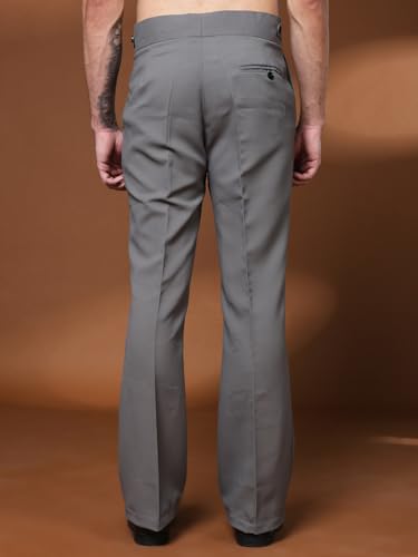 Image of Gurkha Pants for Men | Trouser for Men | Formal Pant | Classic Button | Bell Button High Waist Pleated Casual Trousers | Flared Leg Pants for Office Smart Casual Travel Party
