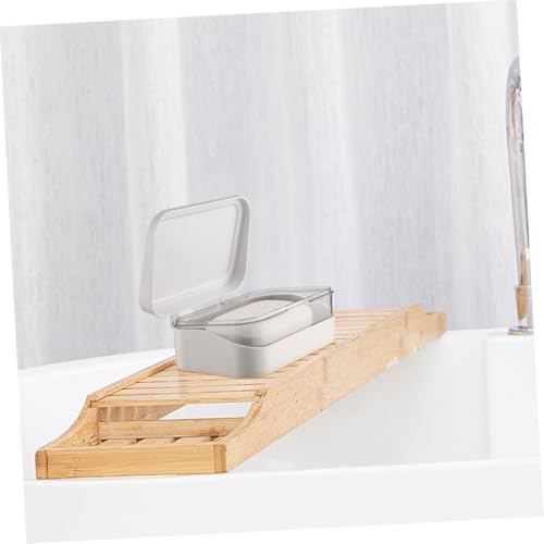 ERINGOGO 2個 プラスチック製翻盖p盒水切りソープボックス蓋付き浴室用鹸収納洗面所キッチン排水機能付き衛生的