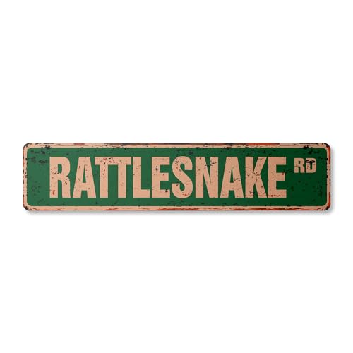 Rattlesnake Vintage Plastic Street Sign Rattle Snakes Snake Hunter |
