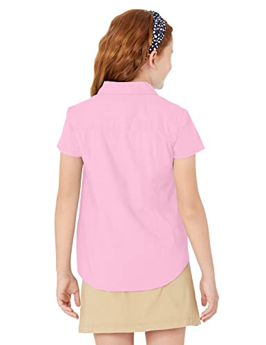 Amazon Essentials Girls' Uniform Short Sleeve Stretch Poplin Button-Down Shirts, Pack of 33