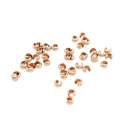 50pcs 14/20 Yellow Gold-Filled Open Crimp Bead Covers, 3.2MM,by CRAFT WIRE3