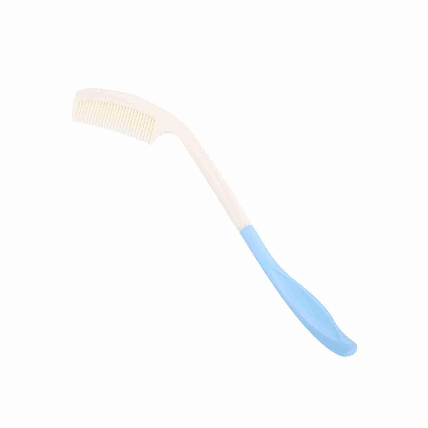 Long Handle Comb, Ergonomic Curved Design Long Antiskid Grip Ergonomic Hair Brush, Anti Slip Handle Comb with Triangular for Elderly Arthritis and Limited ()